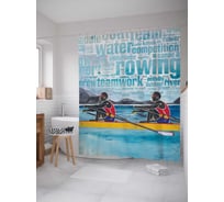 Штора (занавеска) для ванной JoyArty "Мастера гребли" из сатена, 180х200 см с крючками, sc_7630