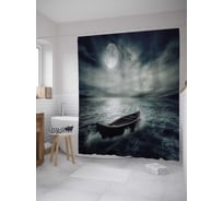 Штора (занавеска) для ванной JoyArty "Озеро ночью в ветренную погоду" из сатена, 180х200 см с крючками, sc_32810