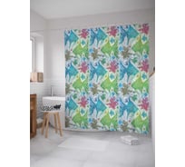 Штора (занавеска) для ванной JoyArty "Рыбы под водой" из сатена, 180х200 см с крючками, sc_5857