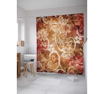 Штора (занавеска) для ванной JoyArty "Кружевные цветы" из сатена, 180х200 см с крючками, sc_4753