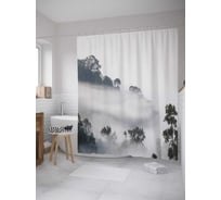 Штора (занавеска) для ванной JoyArty "Туманная баллада" из сатена, 180х200 см с крючками, sc_8688