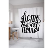 Штора (занавеска) для ванной JoyArty "Дом, сладостный дом" из сатена, 180х200 см с крючками, sc_54713