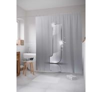 Штора (занавеска) для ванной JoyArty "Сверкающая j" из сатена, 180х200 см с крючками, sc_4522J