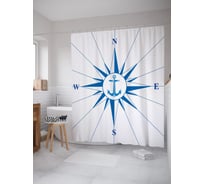 Штора (занавеска) для ванной JoyArty "Лучи ветров" из сатена, 180х200 см с крючками, sc_38953