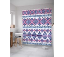 Штора (занавеска) для ванной JoyArty "Народная вышивка" из сатена, 180х200 см с крючками, sc_5914