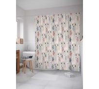 Штора (занавеска) для ванной JoyArty "Альпаки" из сатена, 180х200 см с крючками, sc_53946