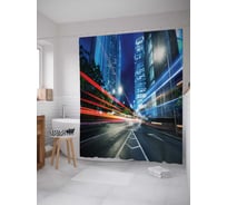 Штора (занавеска) для ванной JoyArty "Ночная скорость" из сатена, 180х200 см с крючками, sc_4865