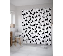 Штора (занавеска) для ванной JoyArty "Лошадка с пышным хвостом" из сатена, 180х200 см с крючками, sc_52428