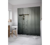 Штора (занавеска) для ванной JoyArty "Дверь на замке" из сатена, 180х200 см с крючками, sc_32149