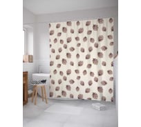 Штора (занавеска) для ванной JoyArty "Мелкие плоды артишока" из сатена, 180х200 см с крючками, sc_38907