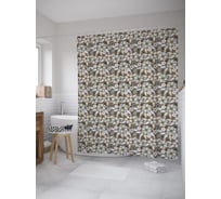 Штора (занавеска) для ванной JoyArty "Цветочные лепестки" из сатена, 180х200 см с крючками, sc_59031