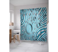 Штора (занавеска) для ванной JoyArty "Капли росы" из сатена, 180х200 см с крючками, sc_32153