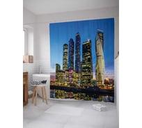 Штора (занавеска) для ванной JoyArty "Городские небоскребы" из сатена, 180х200 см sc_378822