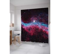 Штора (занавеска) для ванной JoyArty "Космическая туманность" из сатена, 180х200 см с крючками, sc_4154