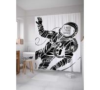 Штора (занавеска) для ванной JoyArty "Нужно больше космоса" из сатена, 180х200 см с крючками, sc_19925