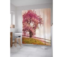 Штора (занавеска) для ванной JoyArty "Дерево здоровья" из сатена, 180х200 см с крючками, sc_2377