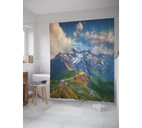 Штора (занавеска) для ванной JoyArty из сатена, 180х200 см с крючками, sc_60524