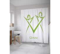 Штора (занавеска) для ванной JoyArty "Символ Близнецов" из сатена, 180х200 см с крючками, sc_60350