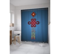 Штора (занавеска) для ванной JoyArty "Символ японского Нового Года" из сатена, 180х200 см с крючками, sc_59890