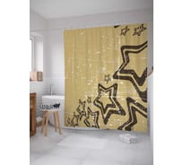 Штора (занавеска) для ванной JoyArty "Винтажные звезды" из сатена, 180х200 см с крючками, sc_3891