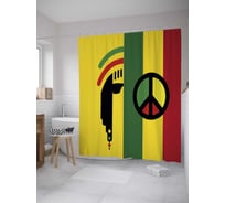 Штора (занавеска) для ванной JoyArty "Символ растамана" из сатена, 180х200 см с крючками, sc_36073