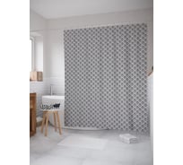 Штора (занавеска) для ванной JoyArty "Точечный узор" из сатена, 180х200 см с крючками, sc_54302