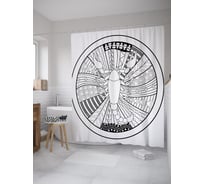 Штора (занавеска) для ванной JoyArty "Скорпион в орнаменте" из сатена, 180х200 см с крючками, sc_60272