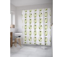 Штора (занавеска) для ванной JoyArty "Яблоки в разрезе" из сатена, 180х200 см с крючками, sc_52727