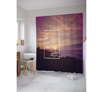 Штора (занавеска) для ванной JoyArty "Радуйся малому" из сатена, 180х200 см с крючками, sc_53226