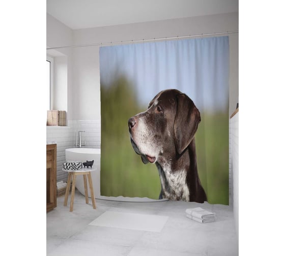 Штора (занавеска) для ванной JoyArty из сатена, 180х200 см с крючками, ssc_35796 1