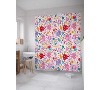 Штора (занавеска) для ванной JoyArty из сатена, 180х200 см с крючками, sc_34410