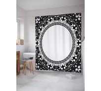 Штора (занавеска) для ванной JoyArty "Античная виньетка" из сатена, 180х200 см с крючками, sc_53980