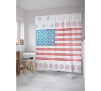 Штора (занавеска) для ванной JoyArty из сатена, 180х200 см с крючками, sc_5326