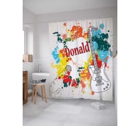 Штора (занавеска) для ванной JoyArty "Яркий Дональд" из сатена, 180х200 см с крючками, sc_3975