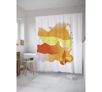 Штора (занавеска) для ванной JoyArty "Контурная рыба" из сатена, 180х200 см с крючками, sc_55077