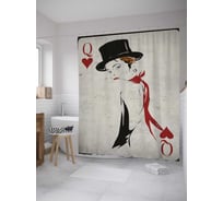 Штора (занавеска) для ванной JoyArty "Диско дива" из сатена, 180х200 см с крючками, sc_33614