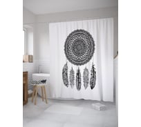 Штора (занавеска) для ванной JoyArty "Священная мандала" из сатена, 180х200 см с крючками, sc_59499
