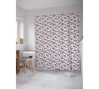 Штора (занавеска) для ванной JoyArty "Разные сердца" из сатена, 180х200 см с крючками, sc_57667
