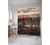 Штора (занавеска) для ванной JoyArty из сатена, 180х200 см с крючками, sc_4135