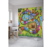 Штора (занавеска) для ванной JoyArty "Туркменские узоры" из сатена, 180х200 см с крючками, sc_36094