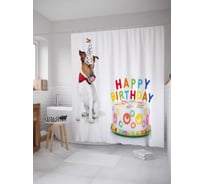 Штора (занавеска) для ванной JoyArty из сатена, 180х200 см с крючками, sc_34413