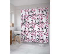 Штора (занавеска) для ванной JoyArty из сатена, 180х200 см с крючками, sc_53100