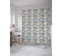 Штора (занавеска) для ванной JoyArty "Дорога в заводском квартале" из сатена, 180х200 см с крючками, sc_55252