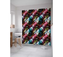 Штора (занавеска) для ванной JoyArty из сатена, 180х200 см с крючками, sc_37417