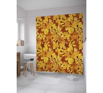 Штора (занавеска) для ванной JoyArty "Золотая осень" из сатена, 180х200 см с крючками, sc_34057