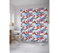 Штора (занавеска) для ванной JoyArty из сатена, 180х200 см с крючками, sc_38391