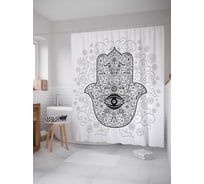 Штора (занавеска) для ванной JoyArty из сатена, 180х200 см с крючками, sc_38619