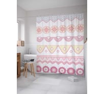 Штора (занавеска) для ванной JoyArty из сатена, 180х200 см с крючками, sc_35850