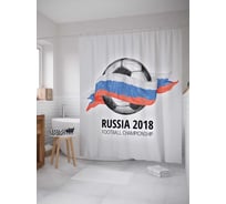 Штора (занавеска) для ванной JoyArty "Футбольный чемпионат 2018" из сатена, 180х200 см sc_378905