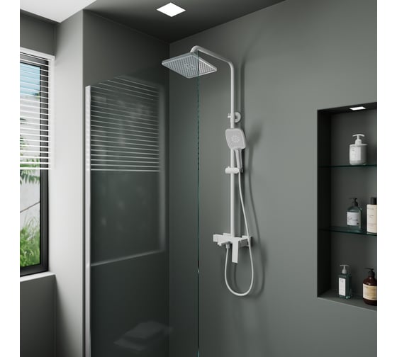 Душевая система с изливом RUSH Thira TR3635-50White